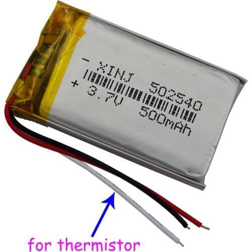 XINJ 3.7V 500mAh Lithium Polymer Battery li-ion 3wire for thermisor For MP3/MP4 Camera E-book Driving Telephone watches 502540