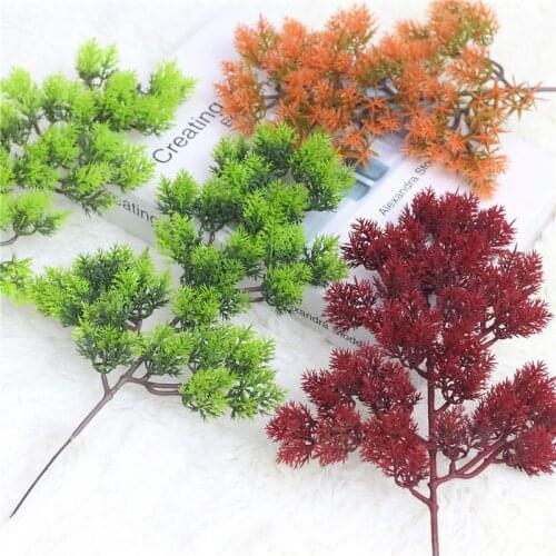 Green Artificial Pine Grass Fake Plants DIY Home Decor Pine Needles Christmas Party Garden Living Room Decoration Accessories