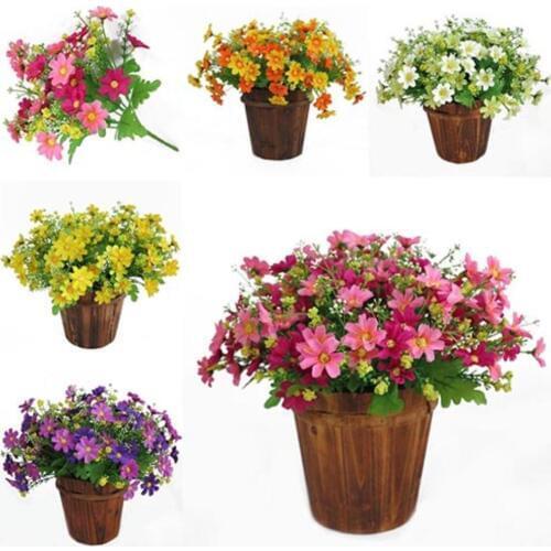 1 Bouquet 28 Heads Artificial Fake Cute Daisy Flowers Handmade Artificial Flower Party Wedding Home Garden Decoration For Indoor