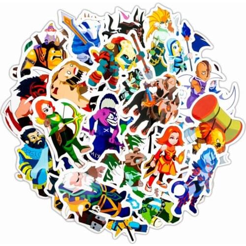 10/30/50Pcs/Set Dota games Childrens Toy Mixed Sticker Scooter Bike Mobile Laptop Traveling Bag Funny Doodle