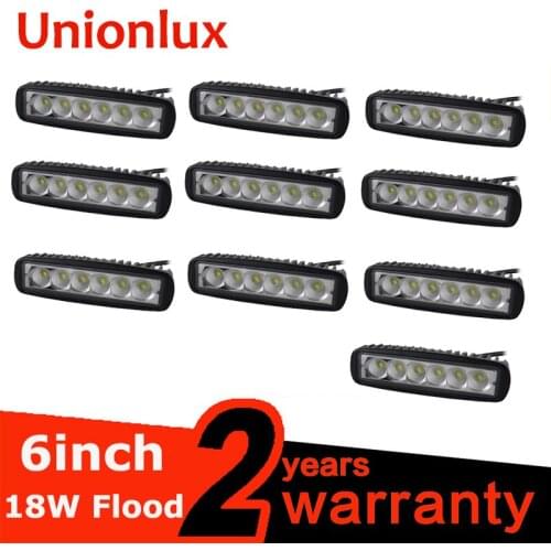 10 pcs 6 Inch Spot Flood single row 18W 4x4 truck offroad car LED work Light Bar for JEEP 12 volt