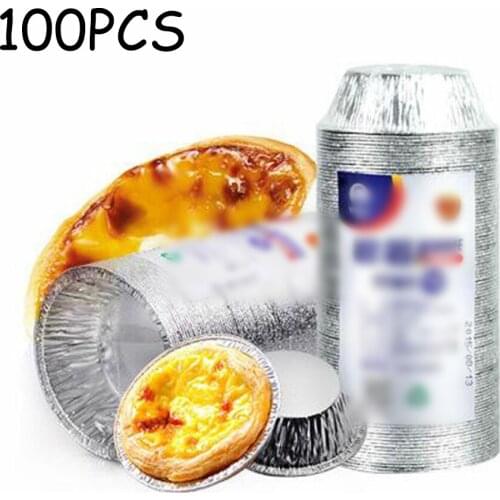 100Pcs Aluminum 3 Foil Tart Pan Disposable Mini Pot Pie Bake Plate Tin Cupcake Case Tar Cake Mold Utensils For Kitchen Wholesal