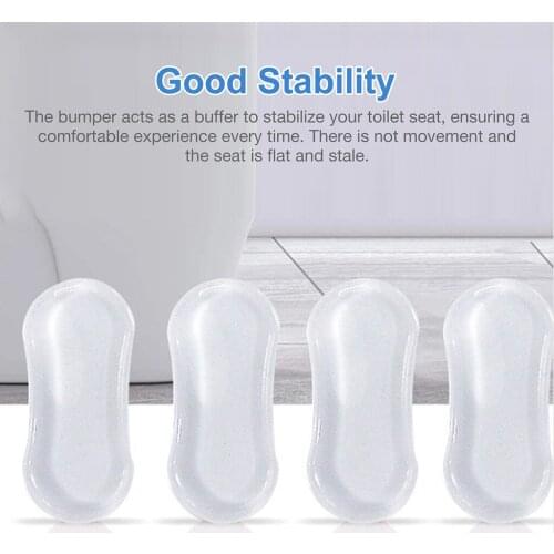4 Pieces Universal Toilet Seat Bumpers Kit Toilet Bumpers with Strong Adhesive