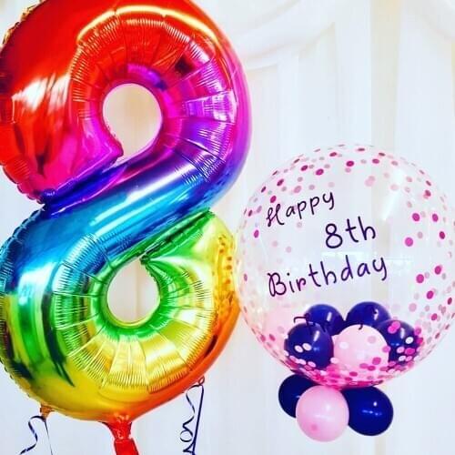 40inch New Rainbow Gradients Number Balloons 1 2 3 4 5 6 7 8 9 Happy Birthday Wedding Party Decor Digital Foil Balloon Globos