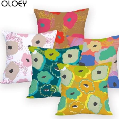 45x45cm Geometric Flower Pattern Polyester Comfortable Soft Cushion Cover Home Bedroom Hotel Car Decoration Square Cushion Cover