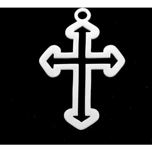 5pcs/lot 100% Stainless Steel 30mm Cross DIY Earring Pendant Charm Wholesale Jewelry Necklace Making Charms Custom Charms