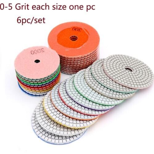 6pcs 3" 4" Wet/Dry Diamond Polishing Pads Sanding Grinding Disc Marble Granite Polisher Flexible Stone Ceramic Tile Hand Tools