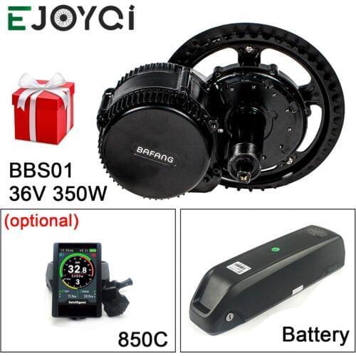 Bafang 8FUN 36V 350W M215 13Ah Li-ion BBS01B 850C DPC18 Gear Sensor Ebike Mid Drive Motor Conversion Kit with Battery Function