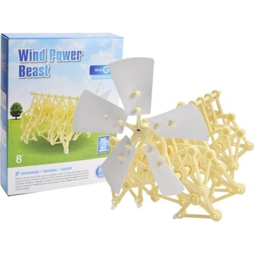 Wind Power Beast Bionic Invention Small Toy Manual Robot Puzzle Science Experiment DIY Assembled Block Educational Gifts