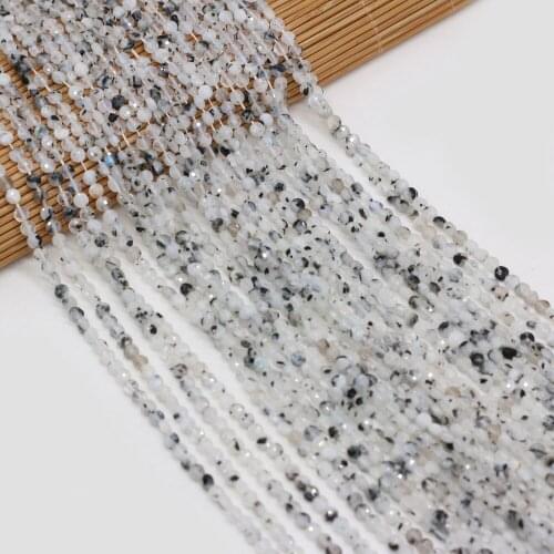 Natural Stone Beads Oblate Shaped Faceted Light Black Hair Crystal Beaded For Jewelry Making DIY Bracelet Necklace Accessories