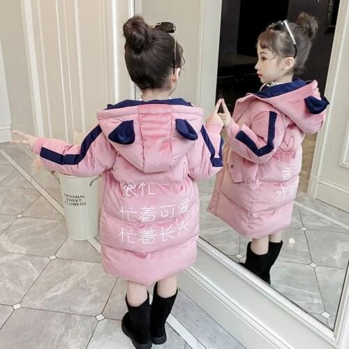 Girl Winter Down Jacket Parka 2019 Girls 80% Down Cute Hoodie Snow Wear Girl Thick Coat 4-16 Down Children Coats
