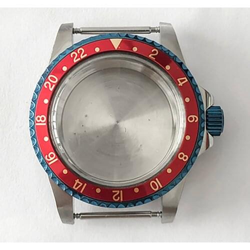 For NH35/36 Movement ​Blue Retro Watch Case Acrylic Mirror Stainless Steel Case Spare Parts