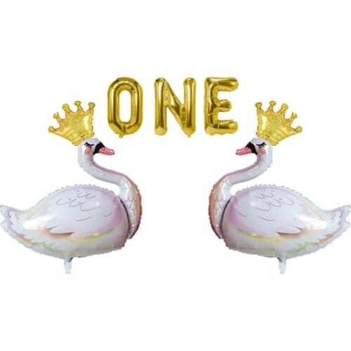 Swan One Balloon One Balloon Banner One Script Balloon First Birthday Party Decorations First Birthday Party Supplies