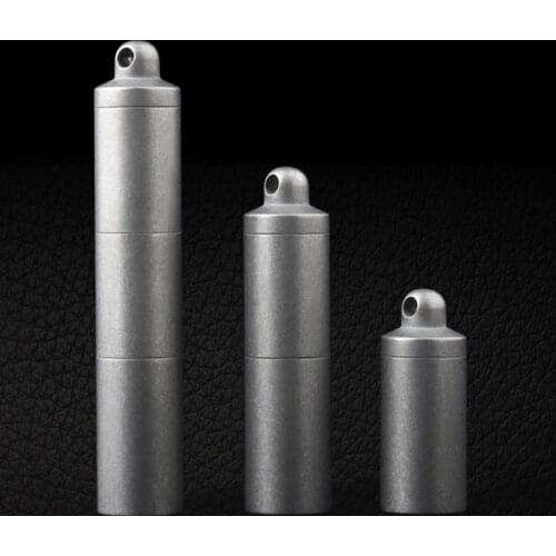 S/M/L Outdoor EDC Survival Tool Titanium Seal Bottle Waterproof Canister Medicine Titanium Bottle Multilayer