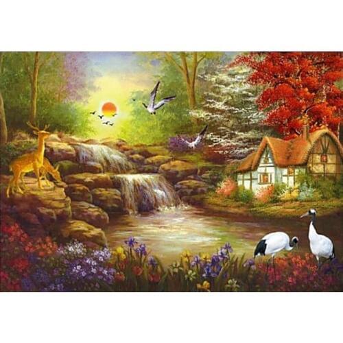 Farm Falls Diamond Embroidery Picture rhinestone Diy Diamond Painting Cross Stitch kit Full 3D Square Crystal Mosaic Embroidery