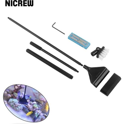 Nicrew Aluminum-magnesium Alloy Algae Scraper Cleaner Brush With 10 Stainless Steel Blade for Aquarium Fish Reef Plant Tank