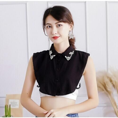 New Lady Eyelash Fashion Blouse Women Clothes Accessory wooden ear simple temperament Collar Korean fake collar spring autumn