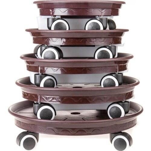 Plant Mover Stand With Wheels Round Flower Pot Holder With Water Container Drawer Potted Plant Caddy With Casters