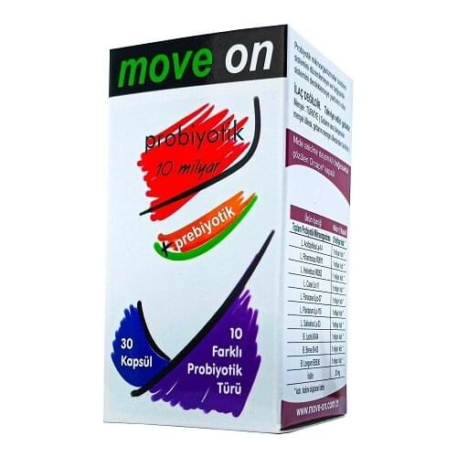 Move On Probiotic 10 Billion + Prebiotic 30 Capsules