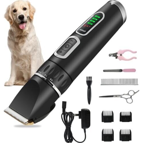 Professional Electric Pet Hair Clipper Cat Dog Hair Trimmer Rechargeable Grooming Shaver Set Haircut Nail Beauty Tool US Plug