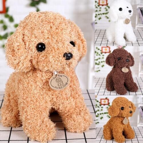 Realistic Curly Plush Dog Puppy Stuffed Doll Home Sofa Car Decor Girls Gift