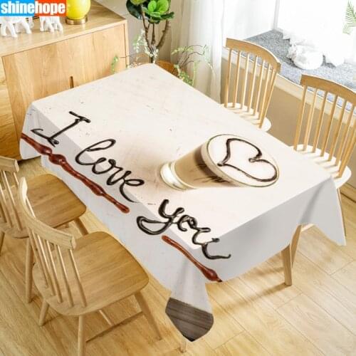 Coffee Cocoa Bean Tablecloth Oxford Fabric Table Cloth Wedding Decoration Rectangular Table Cover For Party Home Decor TV Covers