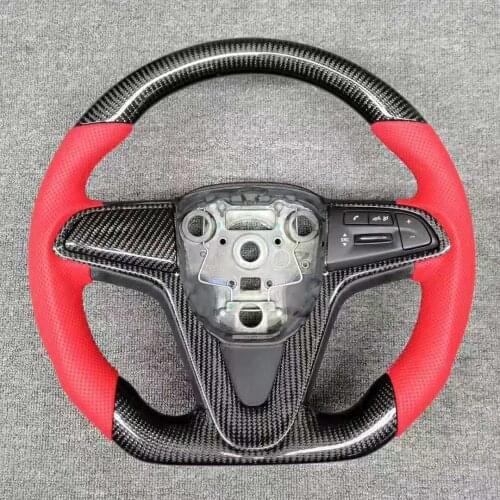 OEM Cuatomized Trim Real Carbon Fiber Sports Steering Wheel Alcantara Leather compatible for chevrolet CAVALIER 2016-2020