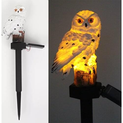 Led Outdoor Solar Lights Waterproof Decoration Animal Pixie Lawn Ornament Home Porch Garden Lamp Fairy Garden Owl Solar Lamps