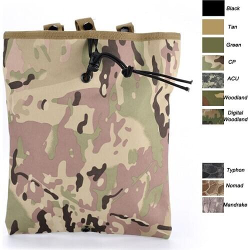 Tactical CQC Molle Magazine Pouch Dump Drop Pouch AR15 Airsoft Paintball Ammo Mag Recovery Bag Military Hunting Accessories