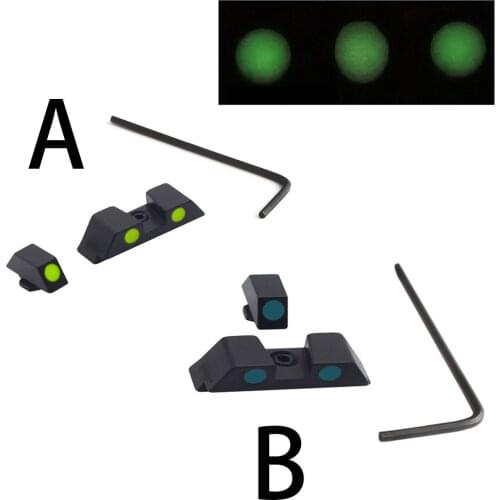 Tactical Hunting Handgun Green Night Sight For Glock Fiber Optic 3-DOT Night Sights for Pistol Glock 17/19/22/23/24/26/27/33/34