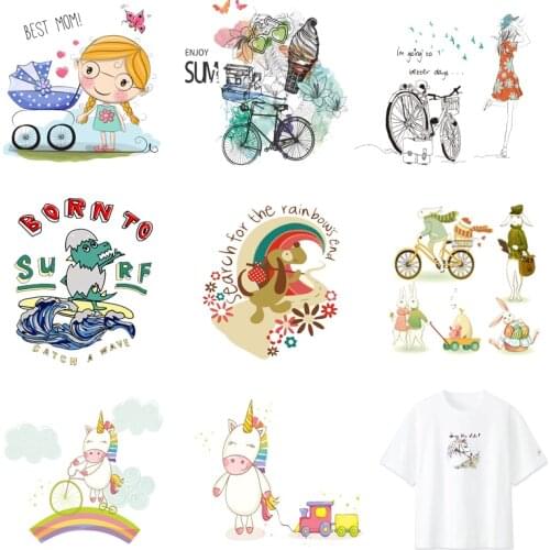 Iron-on Transfers for Clothing Patches for Clothes Letters Stickers Diy Unicorn Patch Fusible Transfer Vinyl Adhesive Stripe C