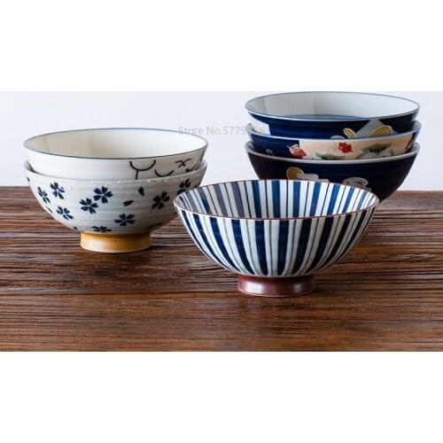Japanese Creative and Style Design Rice Bowl Japanese Cuisine Tableware High-quality Ceramic Household Rice Bowl Soup Bowl