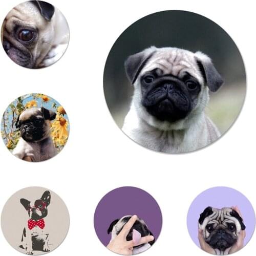 58mm Puppy Pug Bunny French Bulldog Icons Pins Badge Decoration Brooches Metal Badges For Backpack Decoration