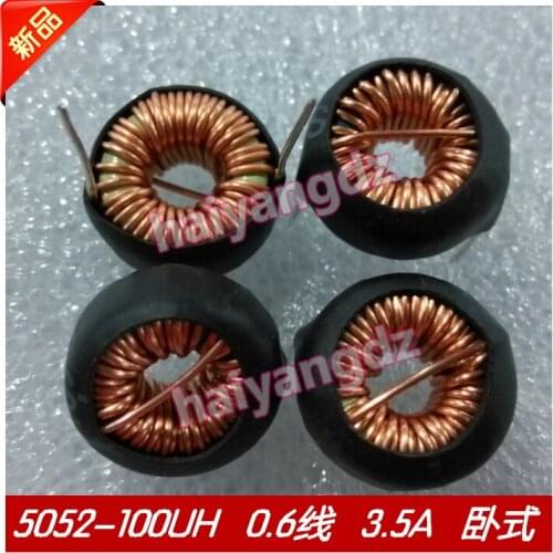 10pcs/Horizontal 13mm 100UH 0.6 Line Winding inductors Magnetic ring inductors 3.5A Annular inductance Horizontal