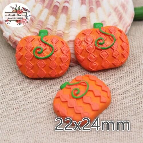 10pcs Resin halloween pumpkin flat back Cabochon Art Supply Decoration Charm hair bow center 25mm