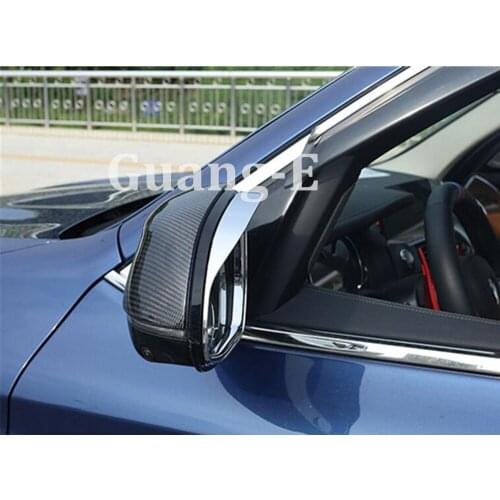 For BMW X5 XDrive G05 2019 2020 2021 Car Stick Rear Rearview Side Glass Mirror Trim Frame Rain Shield Sun Visor Shade ABS 2pcs