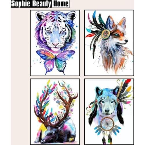 2018 New Diamond Painting Cross Stitch Handicraft Mosaic Color Animal Series Warm Home Decoration Embroidery Art 050501