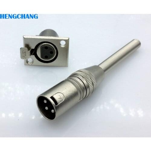 3Pins XLR Male connector with spring protect Microphone connector MIC Adapter with socket 3pins XLR connector for microphone