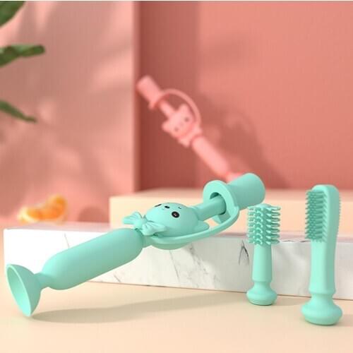 Baby Toothbrush Silicone Toothbrushes For Children Deciduous Teeth Training Baby 0-2-3 Years Old Cartoon