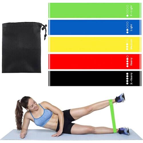 5pcs/Set Yoga Resistance Rubber Bands Indoor Outdoor Fitness Equipment 0.35mm-1.1mm Pilates Sport Training Workout Elastic Bands