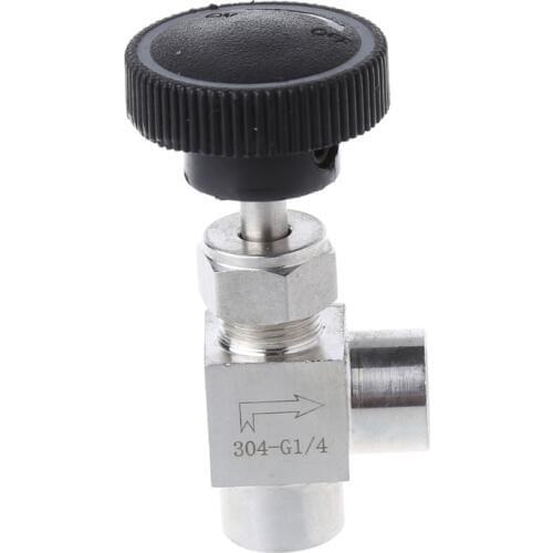 1/4" 1/2" BSP Equal Female Thread 304 Stainless Steel Flow Control Shut Off Needle Valve