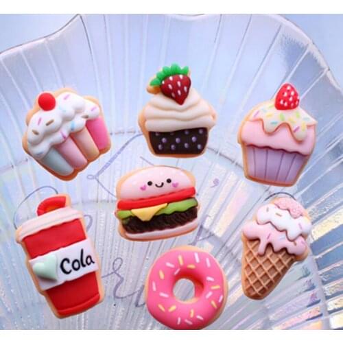 10pcs/lot Kawaii Cake donut Crafts Flatback Cabochon for Hair Bows Center Accessories DIY Scrapbooking Decor