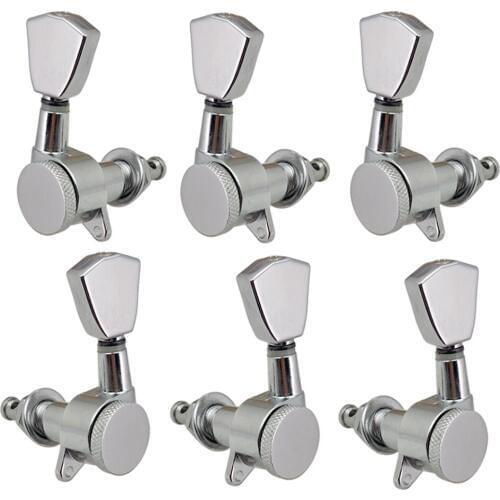 6pcs 3L & 3R Electric Guitar Tuners Machine Heads Tuning Pegs (Silver)