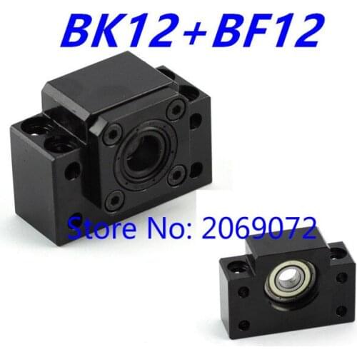Ballscrew End Support 1pc BK12 + 1pc BF12 1605 1604 ballscrew End Supports CNC Parts for SFU1605 SFU1604