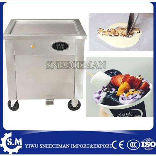 50cm thailand square pan ice roll machine Automatic temperature control rolled fried ice cream machine with foot defrost