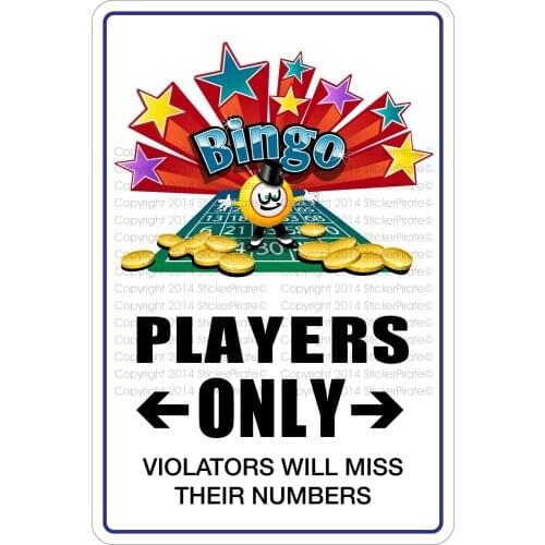 StickerPirate Bingo Player Parking Only 8" x 12" Metal Novelty Sign Aluminum NS 296