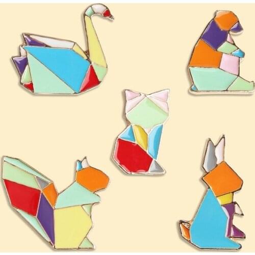 Find Me Creative Alloy Geometric Brooch Cartoon Animal Badge Cute Brooch For Women Fashion Jewelry Accessories