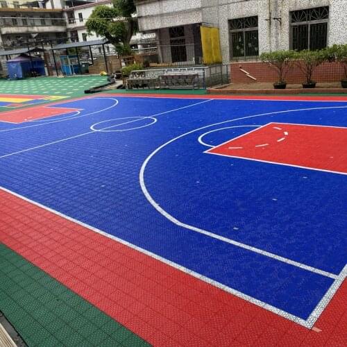 Removable Temporary Interlocking Waterproof Outdoor DIY Sports Basketball Court Tiles For Schools And Universities