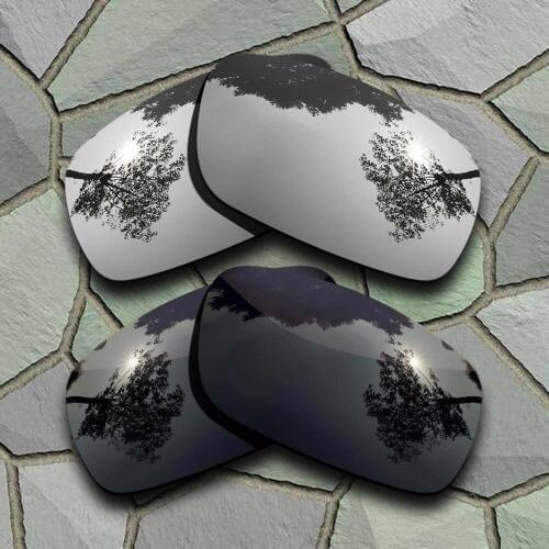 Grey Black&Chrome Sunglasses Polarized Replacement Lenses for Oakley Crankshaft