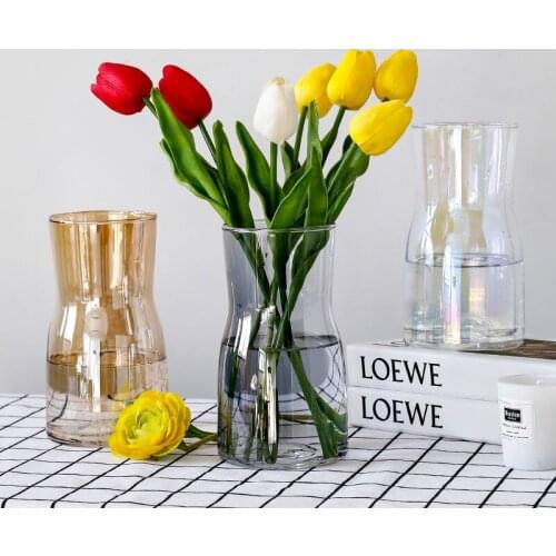 Scandinavian Minimalist Electroplating Discoloration Glass Flower Vase Decoration Decoration Hydroponic Small Vase